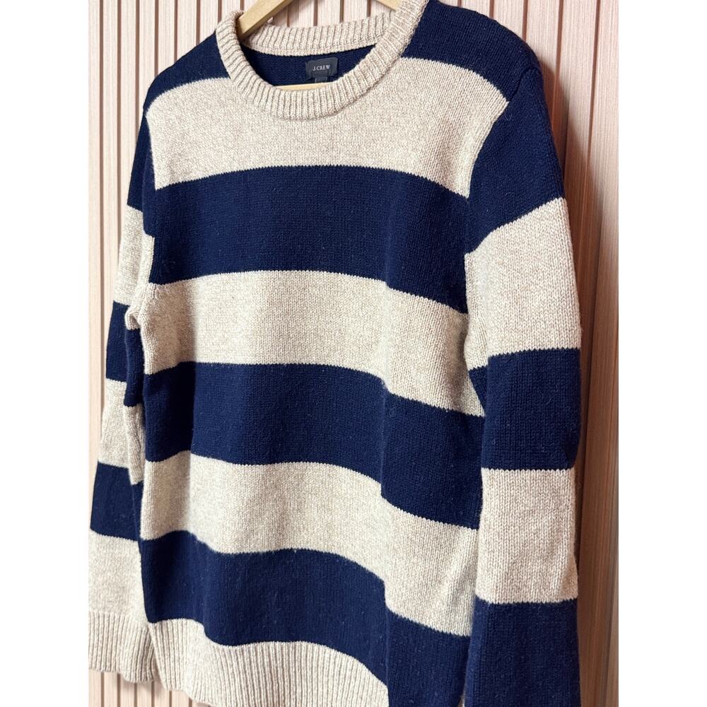 J.Crew 100% Lambswool Striped Crewneck Sweater Women's Size M - Picture 4 of 11